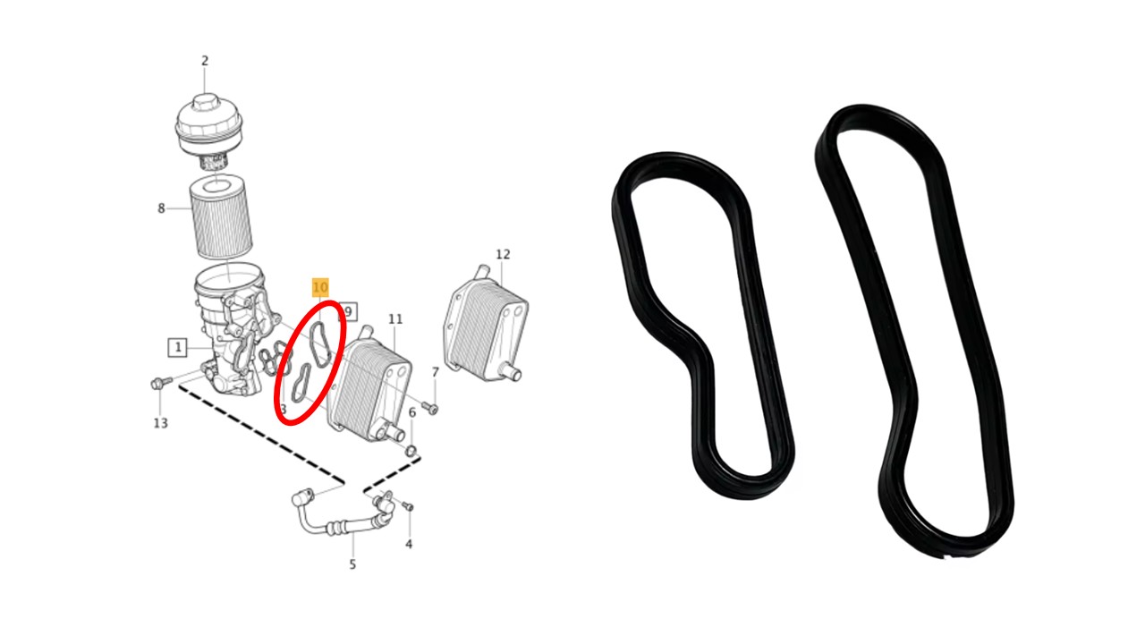 SELLO ENFRIADOR ACEITE MOTOR VOLVO S60 II S80 II V60 XC60 XC70 II XC90 3.0T 3.2L (2 SELLOS) (AJUSA) - Imagen 3